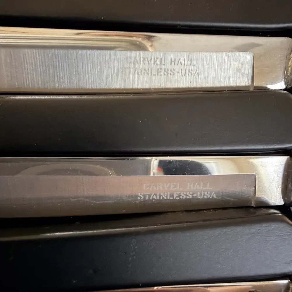 Vintage 60S MCM Carvel Hall 6 Steak Knives Stainless Steel in Original Case